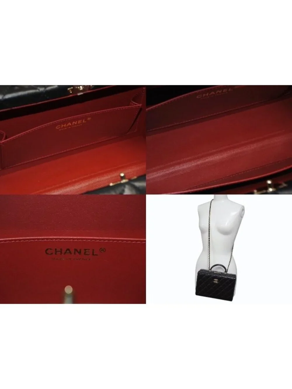 Chanel CC Logo Quilted Chain Shoulder Handbag Lambskin Black